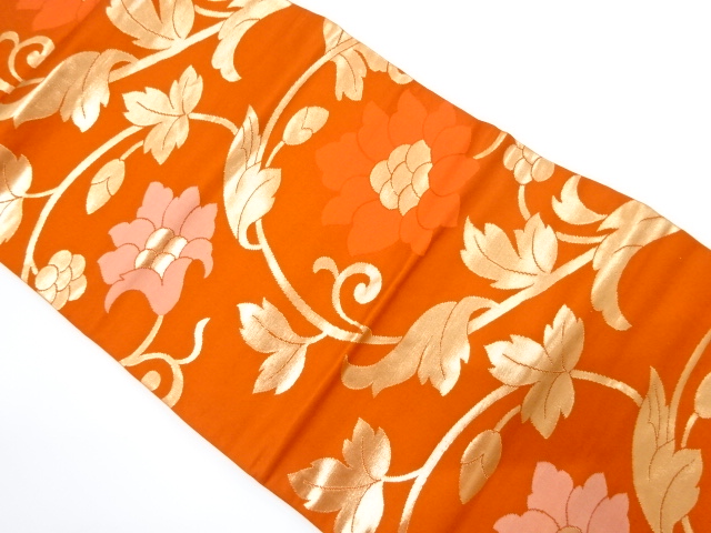 花唐草模様織り出し　名古屋帯